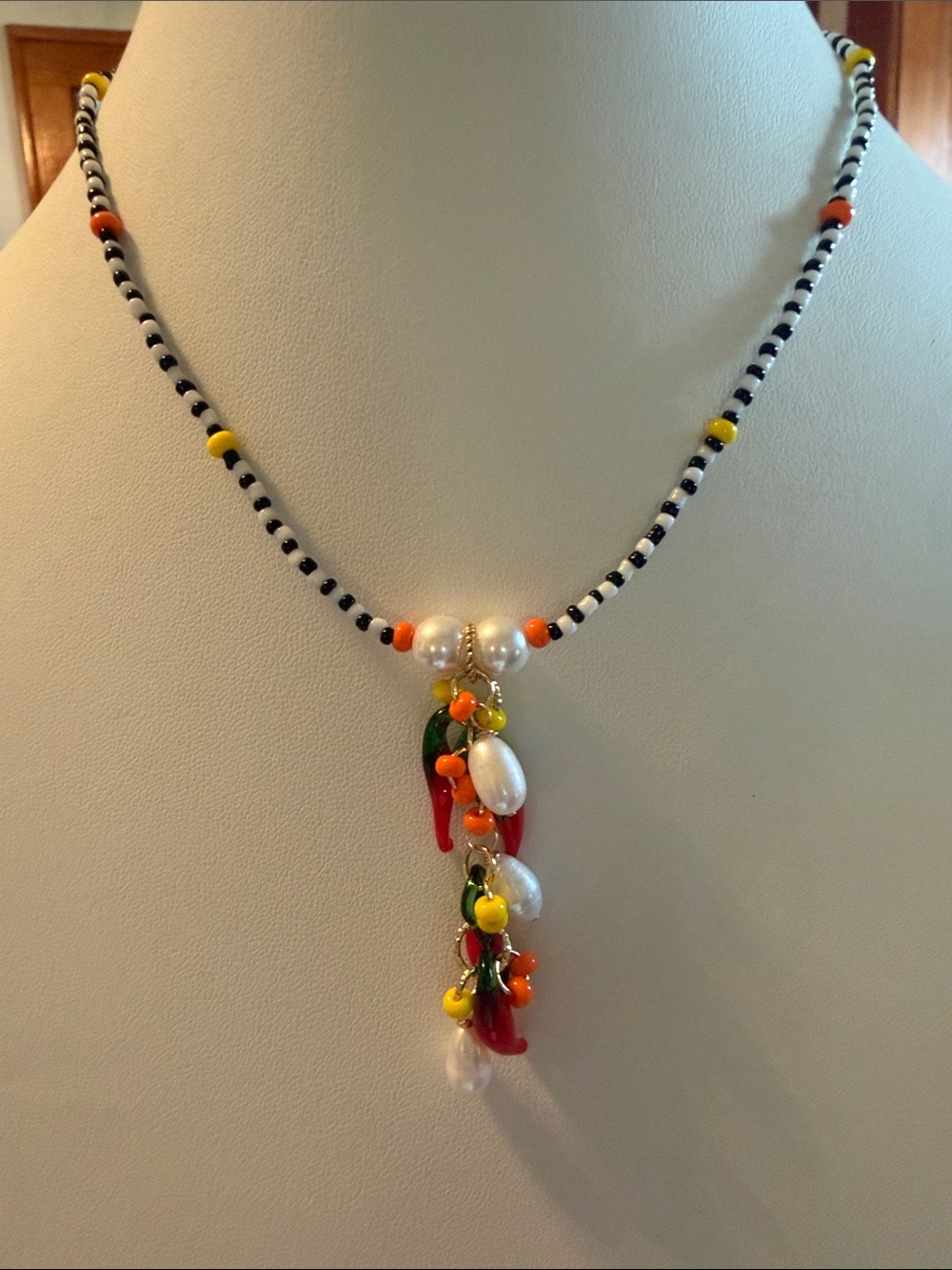 Audrey Limoges Collection Handmade Multicolor Beaded Necklace